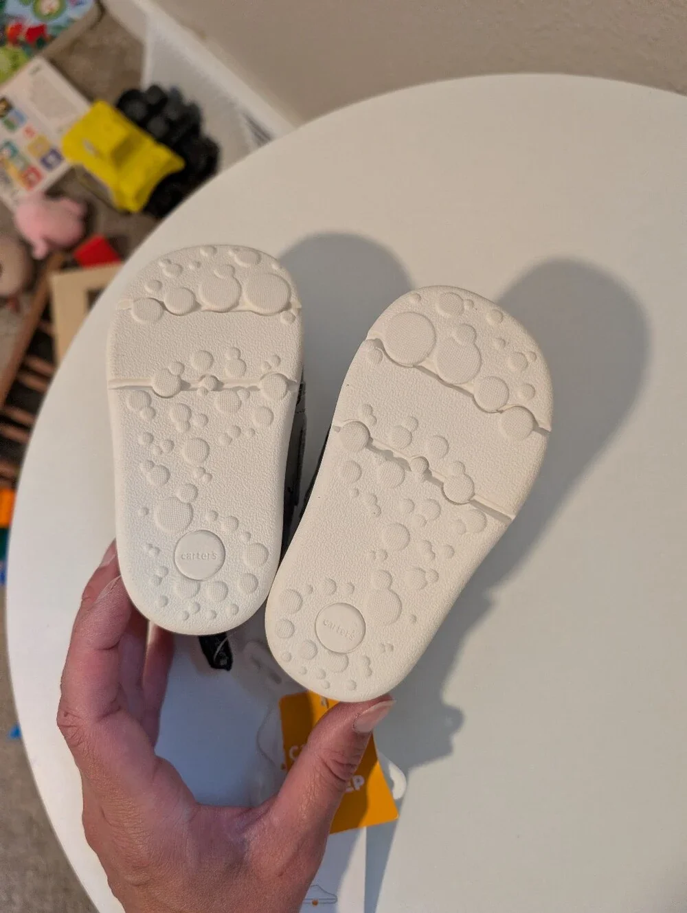 Carter's Gray Dinosaur Hook-and-Loop Baby Shoes